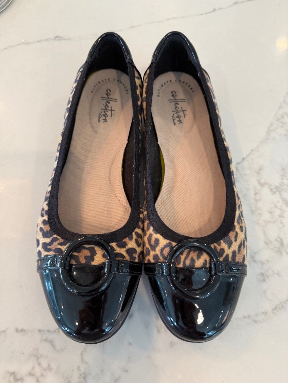 Cole Haan Leopard  Print Patent Toe Ballet Flats Size 9